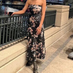 Altar'd State Pink and White Strapless Sundress